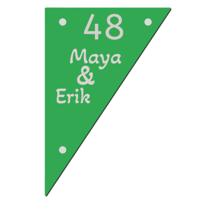 Naambord driehoekvorm ACP 200x300mm