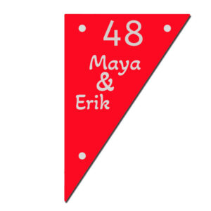 Naambord driehoekvorm ACP 200x300mm