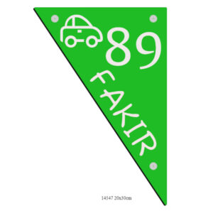 Huisnummerbord driehoekvorm ACP 200x300mm in verschillende kleuren: wit, zwart, rood, blauw en groen