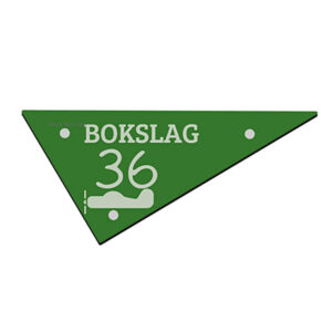 Driehoekvormig nummerbord van ACP 29x13 cm – modern en weerbestendig