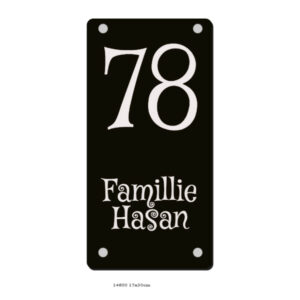 Naambord rechthoek zwart ACP met lasergravure, modern en weerbestendig