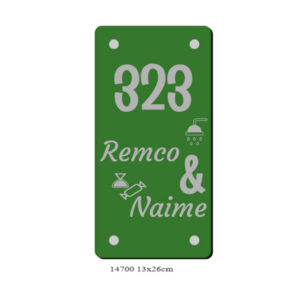 Naambord rechthoek ACP 13x26cm met lasergravure, modern en weerbestendig