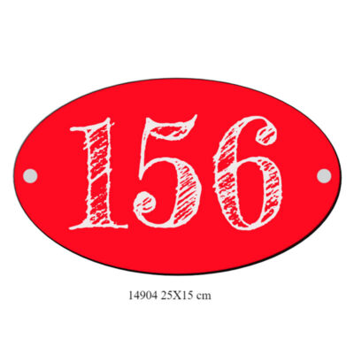 Huisnummerbord Ovaalvorm ACP 25x15cm in zwart met lasergravure