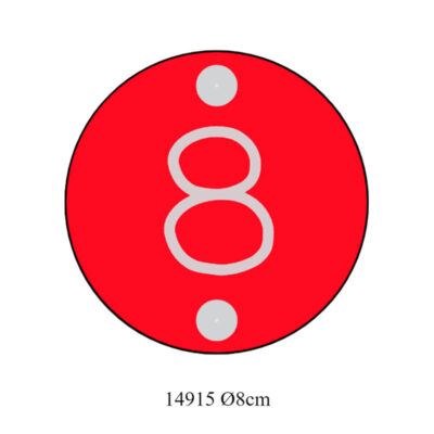 Huisnummerbord ACP ∅8 cm met lasergravure en RVS afstandhouders