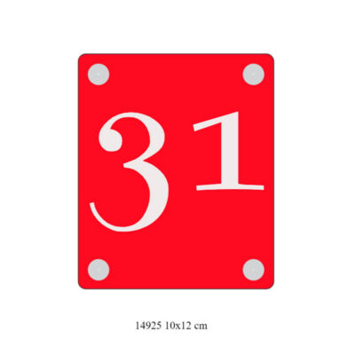 Huisnummerbord ACP 10x12 cm met lasergravure en RVS afstandhouders in 5 kleuren