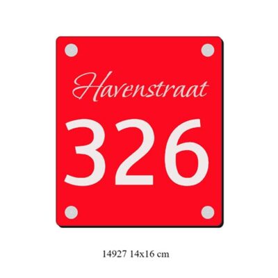 Naambord ACP 14x16 cm met lasergravure in verschillende kleuren, inclusief RVS afstandhouders