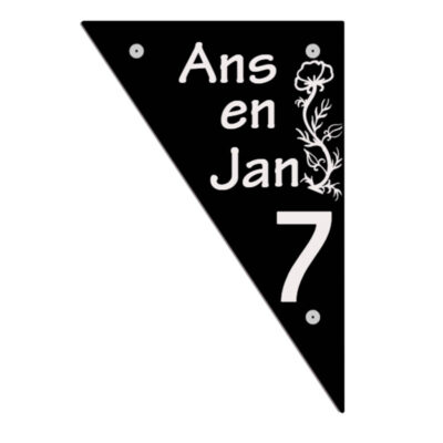 Naambord lasergravure acrylaat 20x30cm met gepersonaliseerde tekst en RVS afstandhouders, duurzaam en stijlvol