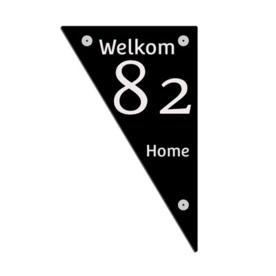 Naambord lasergravure acrylaat 15x25cm met gepersonaliseerde tekst en RVS afstandhouders, duurzaam en stijlvol