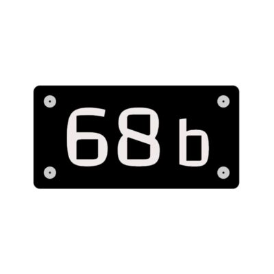 Huisnummerbord 20x10cm met lasergravure op zwart acrylaat