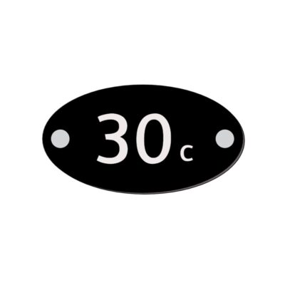 Ovaal huisnummerbord 13x7cm met lasergravure en RVS afstandhouders