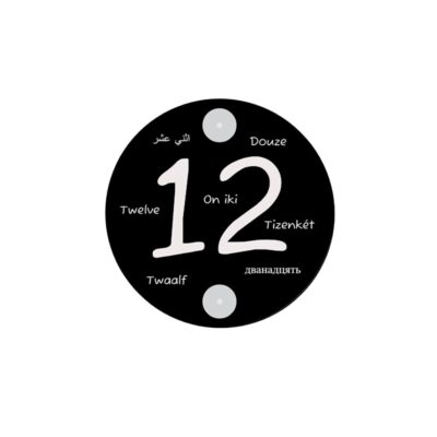 Rond huisnummerbord Ø8cm van zwart acrylaat met lasergravure