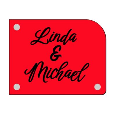 Gepersonaliseerd naambord 14x18 cm van acrylaat met weerbestendige folie