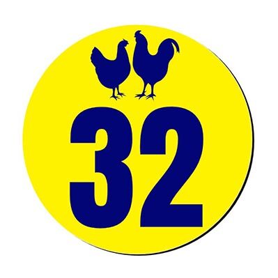 Klikosticker huisnummer cirkelvorm Ø20cm met voorbeeld op grijze container