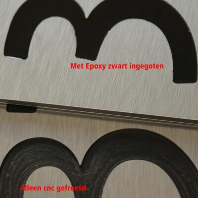 letters met epoxy gevult Eigen productie in Nederland, huisnr., naambord
