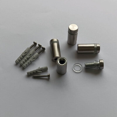 RVS afstandhouders Ø8x11x20mm – compacte montageset voor naamborden met luxe uitstraling, inclusief bevestigingsmateriaal