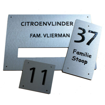 Eigen productie in Nederland, huisnr., naambord