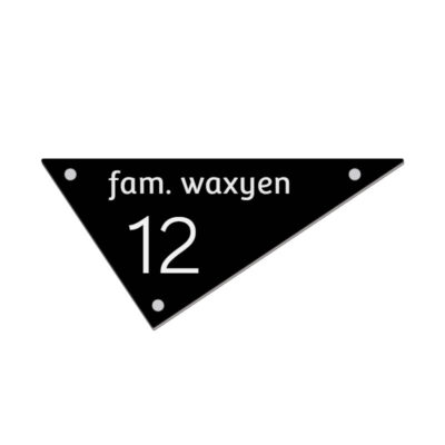 Naambord lasergravure Acrylaat 36x17cm met RVS afstandhouders, stijlvol en duurzaam naambord voor buitengebruik