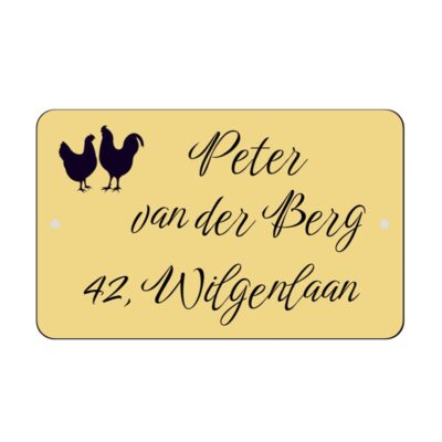 Naamplaatje in kleur met lasergravure Tekstplaatje 80x50 mm