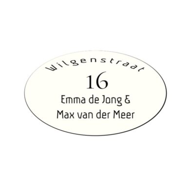 Personaliseer jouw kunststof naamplaatje, tekstplaatje 50x30 mm met kleuren,