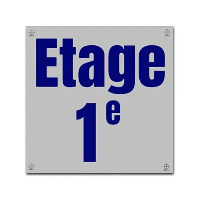 Verdiepingsbord RVS-look 20x20 cm met gegraveerde en ingekleurde tekst