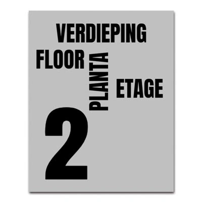 Verdiepingsbord RVS-look 20x25cm met gegraveerde en ingekleurde tekst
