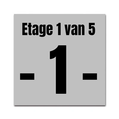 Verdiepingsbord RVS-look 25x25 cm met gegraveerde en ingekleurde tekst