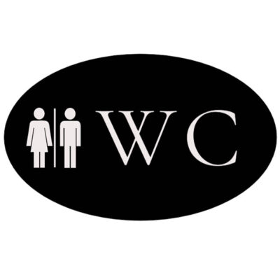 Ovaal Zwarte Acrylaat Deurbordjes 18x11cm