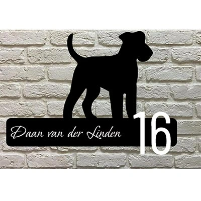 Standaard Schnauzer silhouet naambord