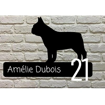 Serrano Bulldog silhouet naambord