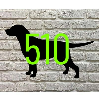 Labrador Retriever silhouet Huisnummerbord