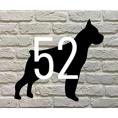 Boxer silhouet Huisnummerbord