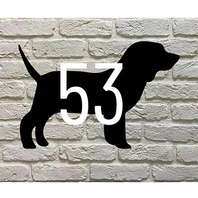 Beagle silhouet Huisnummerbord