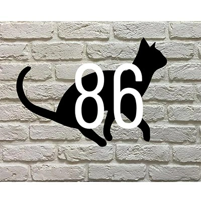 Siamees kat silhouet huisnummerbord - uniek ontwerp van 3Dnaambord.nl